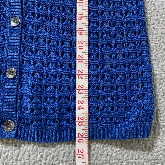 DKNY - Blue Lightweight Knit Cardigan Sweater - Picture 2 of 8